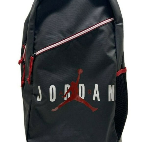 NWT Nike Air Jordan Jumpman Logo Crossover City School Backpack Black/Red - Picture 1 of 3